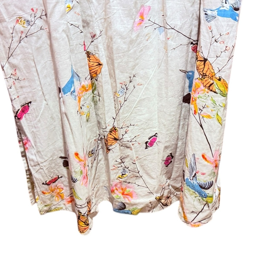 LA CERA 100% Cotton Voile Lined Hummingbird Caftan - Picture 7 of 14